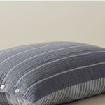 Taie d'oreiller Gaze de coton à rayure Grises - Vignette | Maison Cotolune