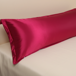 Taie de traversin en satin Rouge Frambroise - Vignette | Maison Cotolune