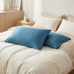 Taie d'oreiller bleu en fibre de bambou - Vignette | Maison Cotolune