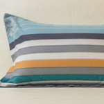 Taie d'oreiller en Flanelle Rayures turquoise - Vignette | Maison Cotolune