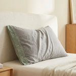 Taie d'oreiller Gaze de coton Gris Sauge clair - Vignette | Maison Cotolune