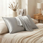 Taie d'oreiller en soie du mûrier 22 momme Gris - Vignette | Maison Cotolune