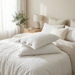 Taie d'oreiller en lin Blanc neige - Vignette | Maison Cotolune