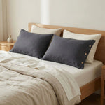 Taie d'oreiller en lin Gris anthracite - Vignette | Maison Cotolune