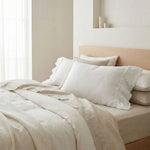 Taie d'oreiller lin lavé Blanc - Vignette | Maison Cotolune