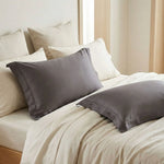 Taie d'oreiller satin de coton Gris foncé - Vignette | Maison Cotolune