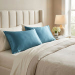 Taie d'oreiller en satin de soie Bleu - Vignette | Maison Cotolune