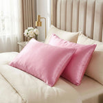 Taie d'oreiller en satin de soie Rose - Vignette | Maison Cotolune