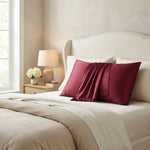 Taie d'oreiller en soie de mûrier Bordeaux - Vignette | Maison Cotolune