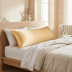 Taie de traversin en satin Jaune - Vignette | Maison Cotolune