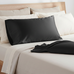 Taie d'oreiller en satin Noir - Vignette | Maison Cotolune