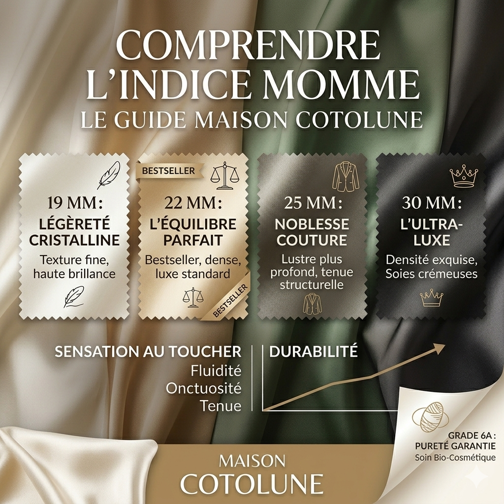 Indice Momme : Le Guide pour choisir sa Taie d’Oreiller en Soie | Maison Cotolune
