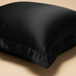Taie d'Oreiller en Soie de Mûrier 30 Mommes Noir Onyx - Soin Peau et Cheveux - Vignette | Maison Cotolune