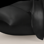 Taie d'oreiller en satin Noir - Vignette | Maison Cotolune