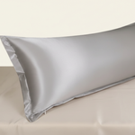 Taie de traversin en satin Gris argent - Vignette | Maison Cotolune