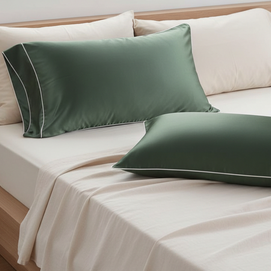 Taie d'oreiller en soie de mûrier 19 momme  Vert