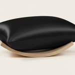 Taie d'oreiller en satin Noir - Vignette | Maison Cotolune