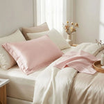 Taie d oreiller en soie du mûrier 30 mommes Rose - Vignette | Maison Cotolune