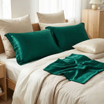 Taie d oreiller en soie du mûrier 30 mommes  Vert - Vignette | Maison Cotolune