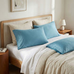 Taie d'oreiller coton Bleu - Vignette | Maison Cotolune