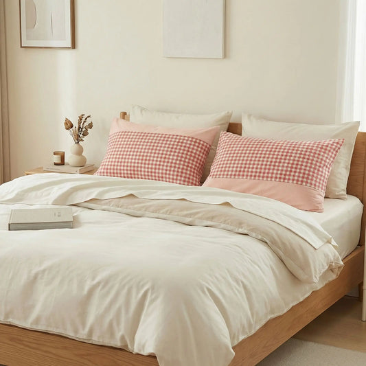 Taie d'oreiller coton égyptien  Rose