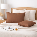 Taie d'oreiller coton Marron - Vignette | Maison Cotolune