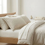 Taie d'oreiller matelassé en coton Beige - Vignette | Maison Cotolune