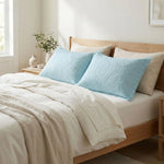 Taie d'oreiller matelassé en coton  Bleu - Vignette | Maison Cotolune