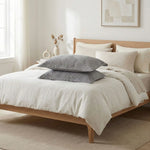 Taie d'oreiller matelassé en coton Gris - Vignette | Maison Cotolune