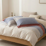 Taie d'oreiller en Flanelle Rouge et Bleu - Vignette | Maison Cotolune