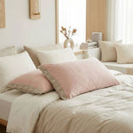 Taie d'oreiller Gaze de coton Rose poudrée - Vignette | Maison Cotolune