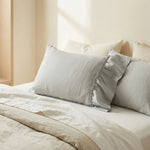 Taie d'oreiller lin lavé Gris - Vignette | Maison Cotolune