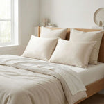 Taie d'oreiller en satin fermeture enveloppe Beige - Vignette | Maison Cotolune