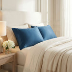 Taie d'oreiller satin de coton Bleu - Vignette | Maison Cotolune