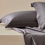 Taie d'oreiller satin de coton Gris foncé - Vignette | Maison Cotolune