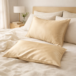 Taie d'oreiller en satin de soie Beige - Vignette | Maison Cotolune