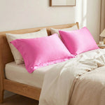 Taie d'oreiller en satin Rose - Vignette | Maison Cotolune