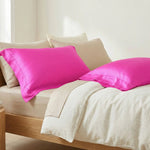 Taie d'oreiller en satin Rose - Vignette | Maison Cotolune