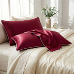 Taie d'oreiller en soie de mûrier 19 momme  Bordeaux - Vignette | Maison Cotolune