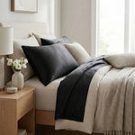 Taie d'oreiller en soie du mûrier 22 momme Noir - Vignette | Maison Cotolune