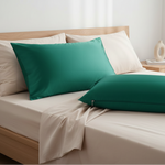 Taie d'oreiller en soie du mûrier 22 momme Vert émeraude - Vignette | Maison Cotolune