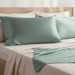 Taie d'oreiller en soie du mûrier 22 momme Vert - Vignette | Maison Cotolune