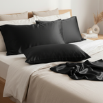 Taie d'oreiller en soie 25 mommes Noir - Vignette | Maison Cotolune