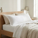 Taie de traversin en lin Blanc - Vignette | Maison Cotolune