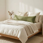 Taie de traversin en lin Vert - Vignette | Maison Cotolune