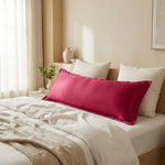 Taie de traversin en satin Rouge Frambroise - Vignette | Maison Cotolune