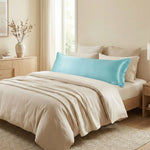 Taie de traversin en satin Bleu - Vignette | Maison Cotolune